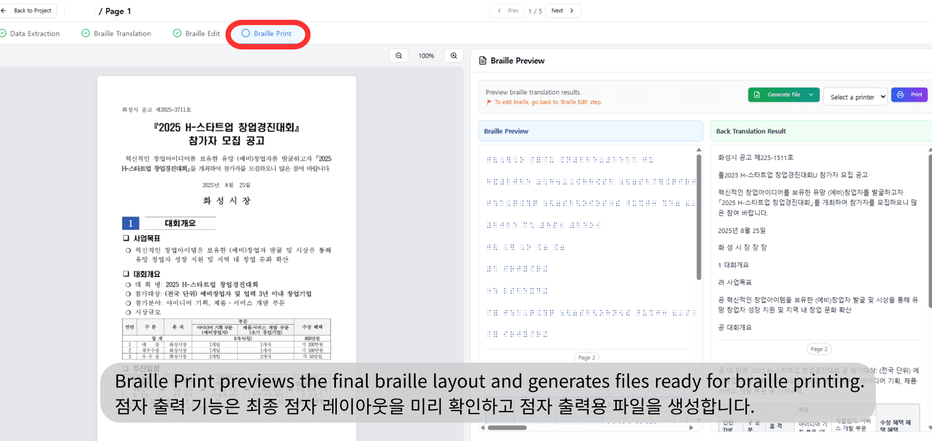Step 9: Braille print preview